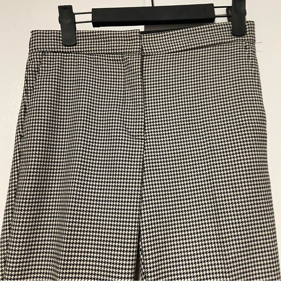 Zara Soft Feel Black White Printed Houndstooth Trouser Pants XS - Picture 4 of 9